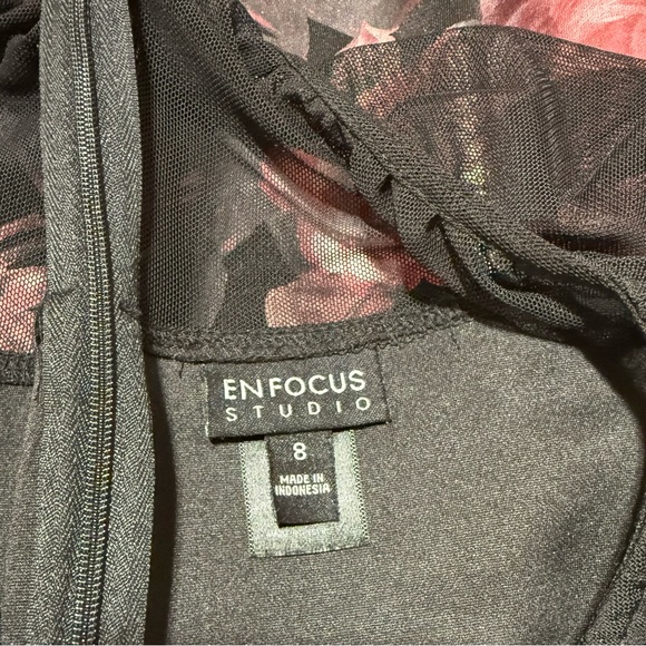 Enfocus Studio Black Dress with Pink Floral Design - Picture 8 of 10